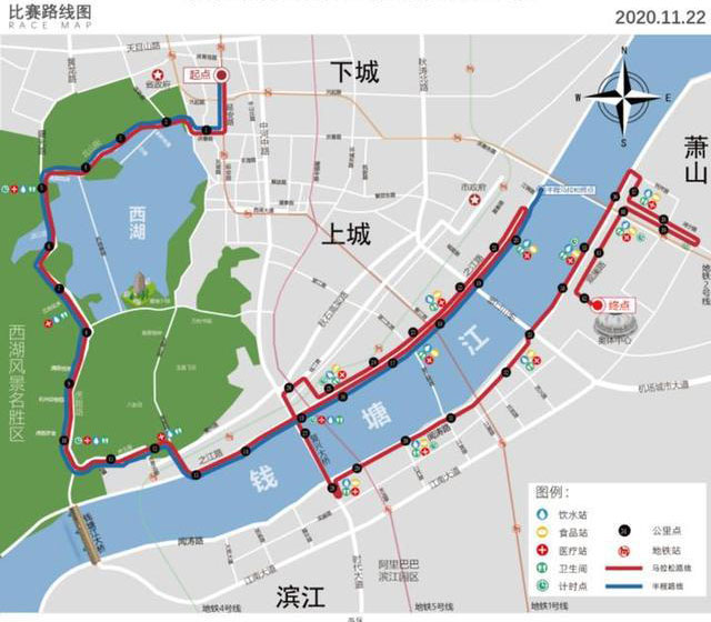 杭州马拉松线路图