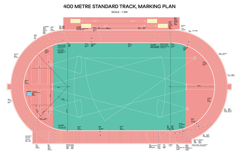 田径场塑胶跑道划线图